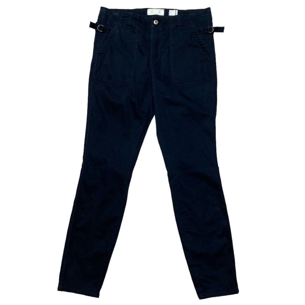 Anthropologie Hei Hei Slim Utility Twill Pant Black Adjustable Strap Sides Cargo
